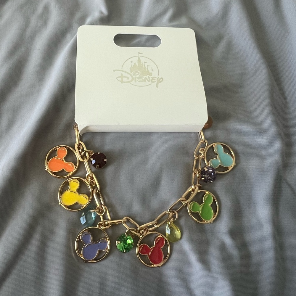 Disney Parks Mickey Balloon Theme Gold Bracelet